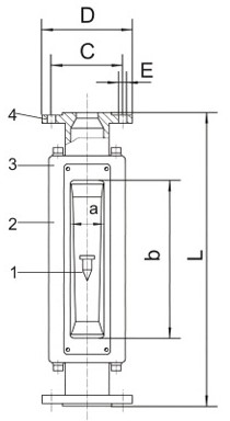 玻璃轉(zhuan)子流量計(jì)尺寸圖
