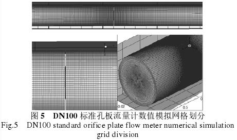 DN100标(biao)準孔闆流量計數(shù)值模拟網格劃分(fen)圖