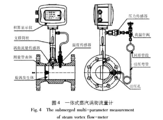 一體式(shi)蒸汽渦街流量(liang)計圖示