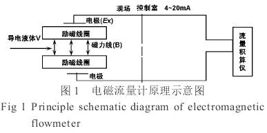 電磁(ci)流量計工作(zuò)原理圖
