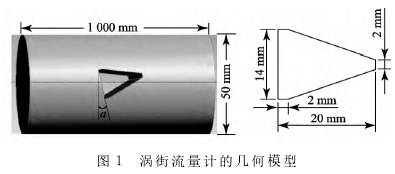 渦街流(liu)量計的幾(ji)何模型圖(tu)示