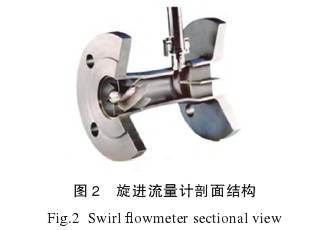 旋進(jìn)漩渦流量計剖面(miàn)結構圖