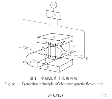 電磁流量(liàng)計檢測原理圖示(shì)