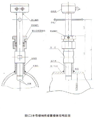 插入(rù)式電磁流量計不(bu)帶球閥結構圖