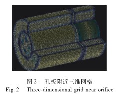 孔(kǒng)闆流量(liàng)計附近(jin)三維網(wǎng)格圖
