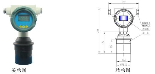 一體式(shì)超聲波液位計防(fang)爆型圖示