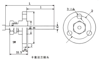 雙金(jīn)屬溫度計(jì)卡套法蘭(lán)接頭