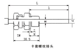 雙金屬溫(wen)度計卡套(tào)螺紋接頭(tou)