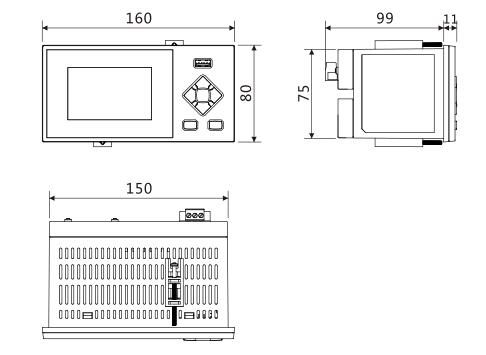 迷你(ni)型無紙記錄(lù)儀尺寸圖